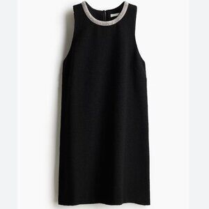NWT H&M EDITION Rhinestone Trimmed Dress - Black / S
